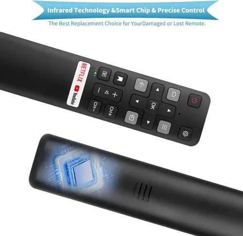 Vista 4 de Control remoto de repuesto solo para todos los televisores TCL, compatible con todos los televisores inteligentes TCL Android 4K UHD