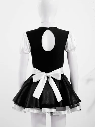 Vista 7 de CHICTRY Girls Frech Maid Costume Anime Maid Dress Halloween Cosplay Fancy Party Dance Dresses