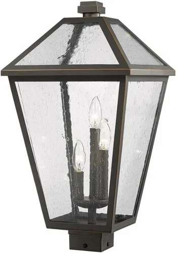 Vista 7 de Z-Lite Accesorio de montaje de poste exterior de 3 luces 579PHXLR-BK, biselado transparente