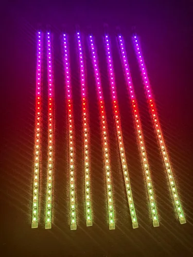 Vista 2 de Sando Tech - 8 tiras de luz de 5 pies y 60 pulgadas de color de ensueño RGB IP68 para Polaris Slingshot Hood Grill tiras de luz bajo 8 enchufes