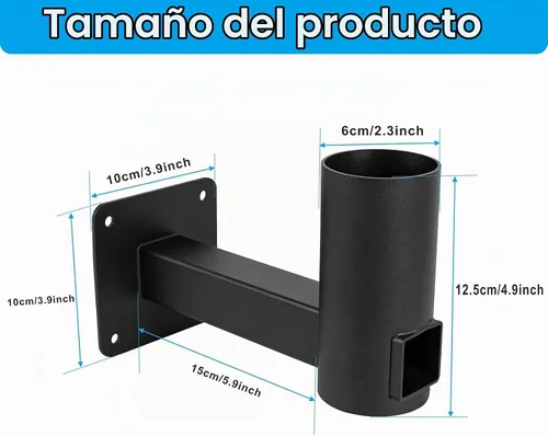 Vista 3 de Soporte de pared de 90 grados, soporte en forma de L, adaptador de espiga para luces de ajuste deslizante, soporte de pared ajustable, ángulo