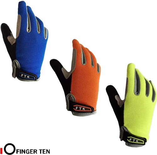 Vista 2 de FINGER TEN Guantes de ciclismo para niños y niñas y jóvenes, par de dedos completos, ciclismo de motocross, pantalla táctil, bicicleta de montaña