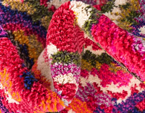 Vista 7 de Unique Loom - Colección Estrella, alfombra moderna de área con diseño colorido, abstracto, geométrico y degradado