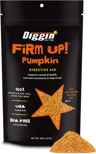 Vista 10 de Diggin’ Your Dog, Suplemento original de calabaza Firm Up para perros y gatos, 1 onza