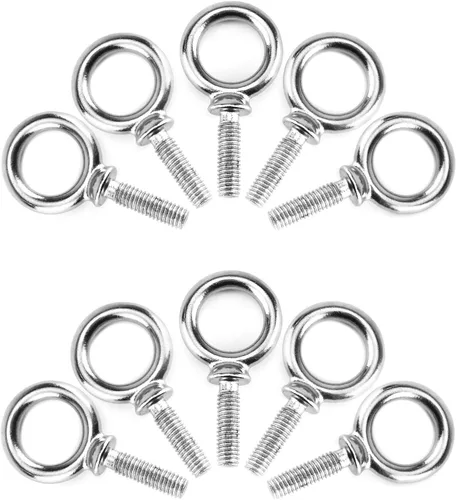 Vista 10 de QWORK Perno de ojo, paquete de 20 pernos de elevación de acero inoxidable de grado marino de 1/2 pulgada -13 x 1-1/2 pulgadas, de grado marino Lote