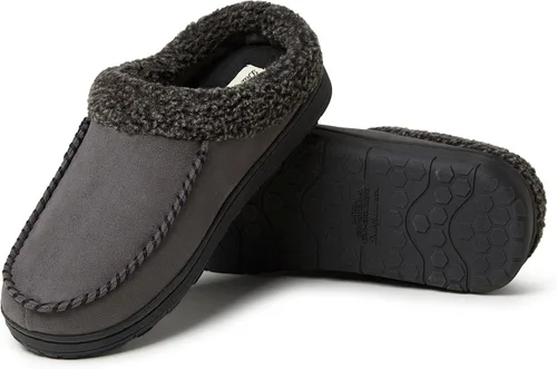 Vista 6 de Dearfoams - Pantuflazueco de gamuza de microfibra para hombre, con puntada de látigo