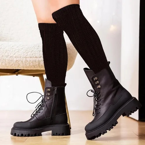 Vista 8 de HOT FEET Slouch Socks for Women 2 Pairs and Little Girls 6 Pairs - Colorful Scrunch Socks, 80s 90s Long Knee High Socks.