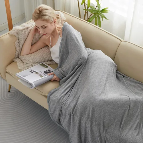 Vista 88 de Marchpower - Manta de enfriamiento para niños que duermen con calor, manta de lana fresca Arc-Chill con diseño de doble cara, fibra de enfriamiento