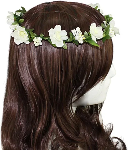 Vista 2 de DreamLily corona de bodas para cabello, festival de flores, vincha floral BOHO BC09