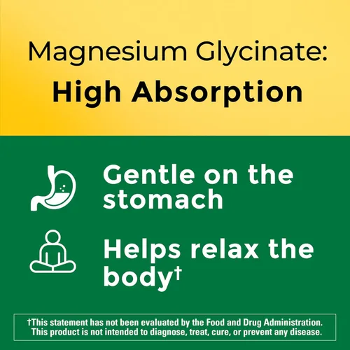 Vista 3 de Nature Made Glicinato de magnesio de alta absorción 300 mg por 3 cápsulas, suplemento de magnesio para soporte muscular, corazón, nervio y hueso, 90