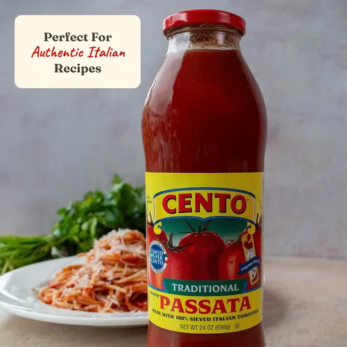 Vista 6 de Cento Puré de tomate Passata, 24 onzas (paquete de 6) Sin OMG y sin gluten; fabricado en Italia; puré tamizado suave para recetas de salsa