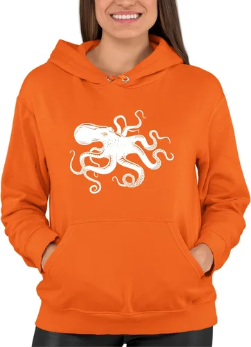 Vista 2 de Go All Out Sudadera con capucha Octopus Silhouette para hombre y mujer