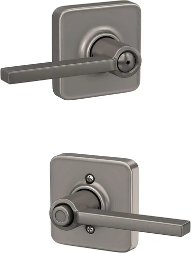 Vista 70 de Schlage F51A LAT 716 Latitude - Manija de puerta con bloqueo de entrada con llave, en acabado de bronce envejecido