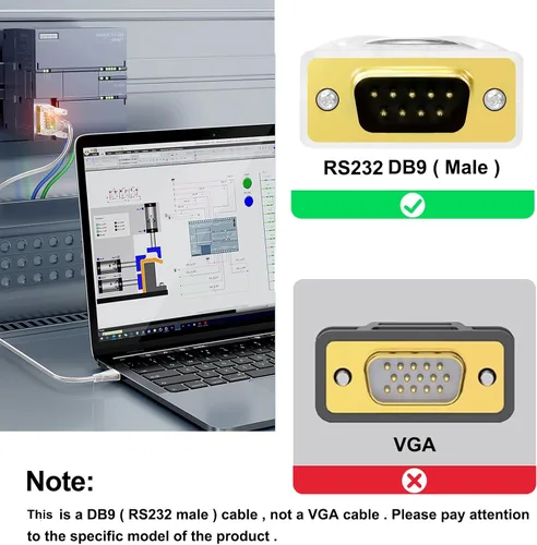 Vista 4 de DTECH Adaptador USB a serie Características FTDI Chip DB9 9 Pin RS232 a USB Cable FT231 Chipset Compatible con Windows 11 10 8 7 XP Mac OS Linux