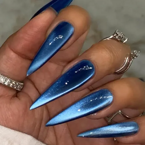 Vista 36 de Uñas postizas rojas de tamaño mediano en forma de almendra, uñas acrílicas brillantes con diseño de purpurina, uñas artificiales de cobertura a001