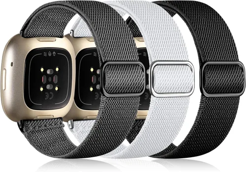 Vista 21 de Maledan Bandas Compatibles con Correas de Reloj Fitbit Versa 3/4 y Sense/Sense 2, Pulseras Deportivas de Tela Elástica Ajustable para Hombres