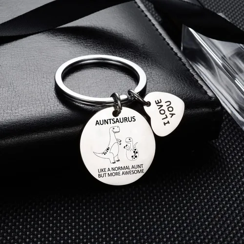 Vista 3 de YEEQIN Regalos para tía de sobrina, sobrino, tía, tía, llavero, regalo, divertido, personalizado, regalo de cumpleaños, tía