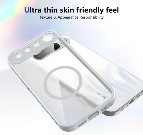 Vista 726 de Funda magnética transparente compatible con Xiaomi 17T, color negro 2 en 1 PC + TPU cubierta de teléfono a prueba de golpes, carcasa protectora