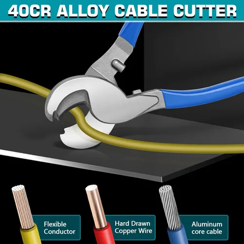Vista 5 de Herramienta de prensado hidráulico, kit de herramientas de crimpado de alambre hidráulico de 16 toneladas con cortador de cables y 13 pares