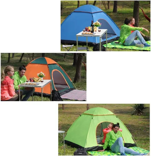 Vista 2 de Tienda de campaña ligera desplegable instantánea para 2 personas, fácil de instalar, tienda de campaña de viaje familiar automática, portátil