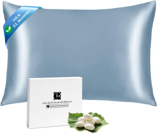 Vista 13 de Ravmix Fundas de almohada de seda con cremallera, de seda de morera de 21 momme para la salud del cabello y la piel, funda de almohada suave, lisa