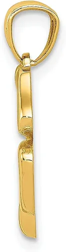 Vista 2 de Collar con colgante de trébol de 4 hojas de oro amarillo de 14 quilates, dije de buena suerte, cuerno italiano, claddagh, joyería fina para mujer