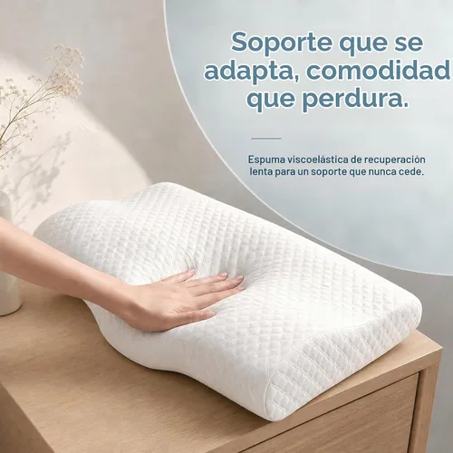 Vista 5 de WINGLAM Almohada de espuma viscoelástica para aliviar el dolor de cuello, almohada ortopédica ergonómica de apoyo cervical para personas que duermen