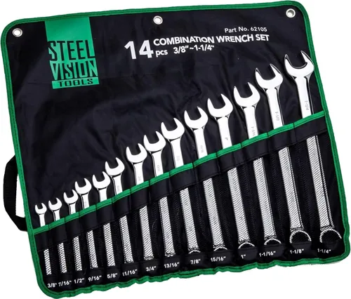 Vista 6 de Steel Vision Tools - Juego de llaves combinadas métricas de 10 piezas (10, 11, 12, 13, 14, 15, 16, 17, 18 y 0.748 in) - Extremo de caja de precisión