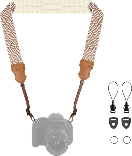 Vista 21 de FIEIL Correa de Cuello Correas de Cámara de Silicona - Correa Acolchada para Cámara, Correa de Hombro de Nailon Ajustable de 1.5" de Ancho Verde