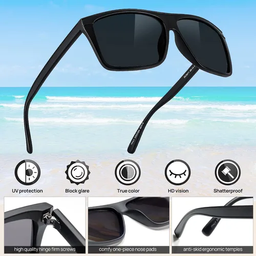 Vista 4 de MARE AZZURO Gafas de sol polarizadas de gran tamaño para mujeres y hombres, para conducir, pesca, deportes, protección UV400, para fiesta, playa, sol