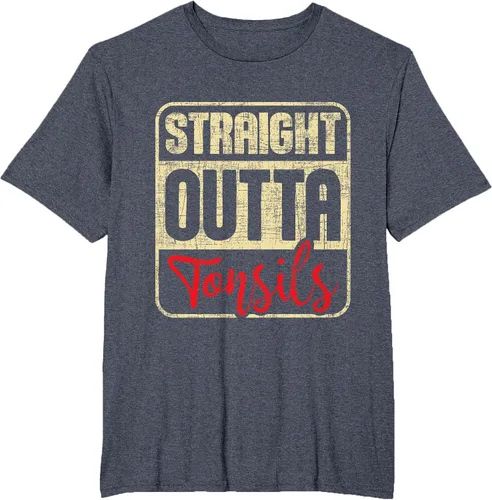 Vista 17 de Straight Outta Amígdalas - Camiseta de recuperación de cirugía de eliminación de amígdalas Asphalt Grey