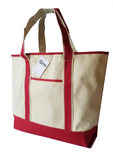 Vista 2 de Bolsa de lona resistente con doble costura para mayor durabilidad y equipo de playa, Rojo
