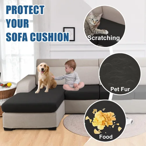 Vista 4 de Fundas de cojín impermeables para sofá, fundas de asiento de sofá, fundas de cojín individuales elásticas para sofá seccional, fundas protectoras