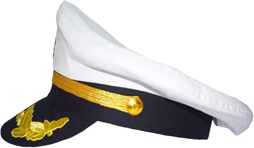 Vista 2 de Sombrero del capitán del almirante del barco de los hombres Snapback bordado ancla Mariner náutico fiesta sombreros