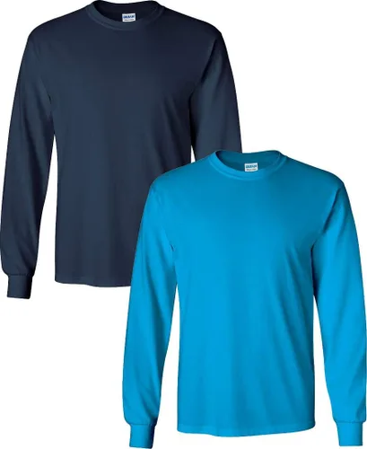Vista 138 de Gildan Camiseta de manga larga de algodón ultra para adulto, estilo G2400, paquete múltiple Militar + ceniza.