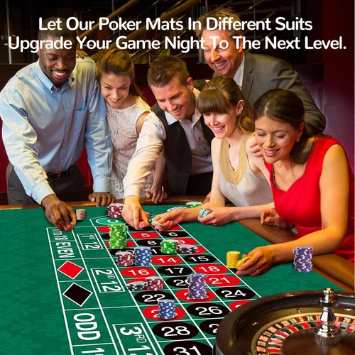 Vista 7 de Tapete de póquer con alfombrilla de póquer, cubierta de goma antideslizante para mesa de juego de ruleta, tapete de póquer con bolsa de transporte