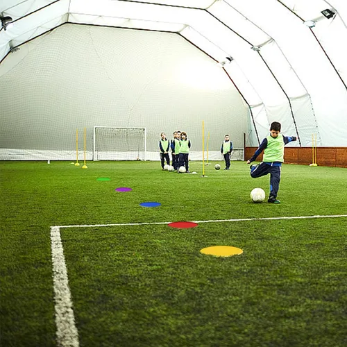Vista 6 de Marcadores de agilidad de goma antideslizante de 9 pulgadas, conos de campo plano para fútbol, baloncesto, deportes, entrenamiento de agilidad