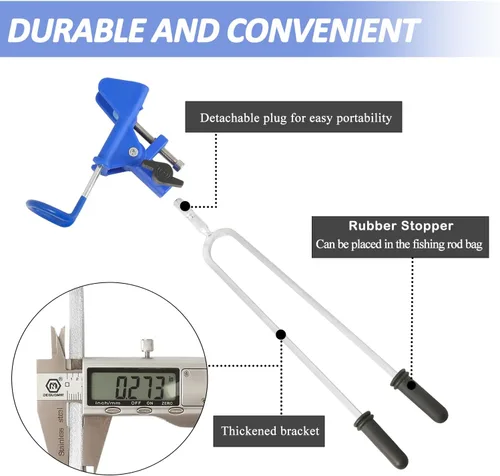 Vista 4 de Tripquips Soportes para caña de pescar – Equipo de soporte de caña de pescar ajustable de 360 grados mejorado para banco, playa, regalo para hombres
