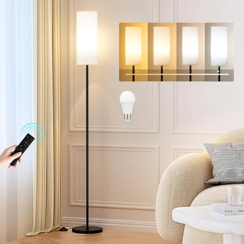 Vista 14 de Ambimall Lámparas de pie de 64 pulgadas para sala de estar con control remoto y colores regulables continuos, temperatura y brillo, lámpara de pie