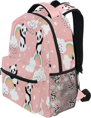 Vista 45 de ATTX Linda mochila con diseño de panda para niños y niñas, Panda-h, Ciclismo