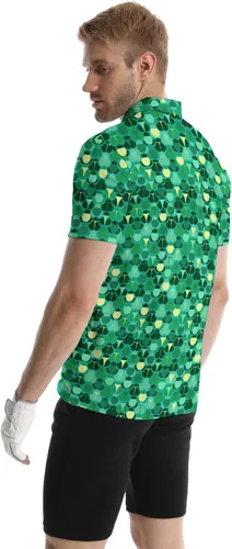 Vista 6 de Camisas polo divertidas para hombre de los años 80, camisas de golf de secado rápido que absorben la humedad, divertidas camisas polo de golf
