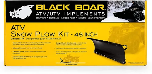 Vista 6 de Kit de quitanieves Black Boar Camco para ATV Cuenta con una hoja recta ajustable de 48 pulgadas y muelles de seguridad de tensión ajustable (66016)