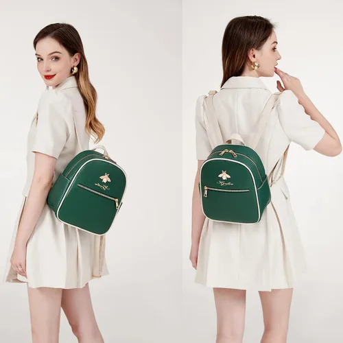 Vista 6 de Mochila pequeña para mujer, Verde, Mochilas Daypack