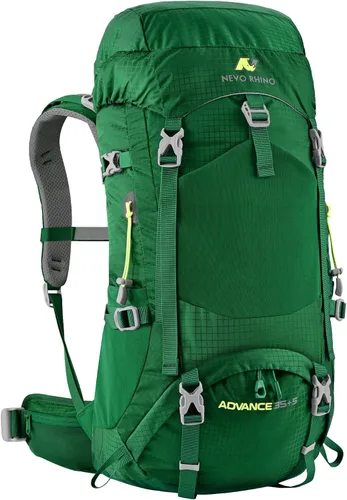 Vista 8 de N NEVO RHINO Mochila de senderismo con marco interno 40L con cubierta de Negro