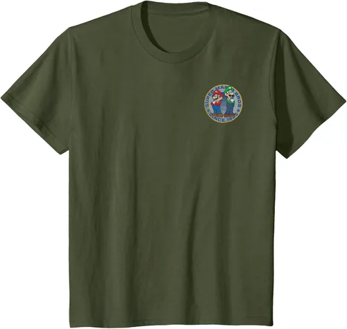 Vista 10 de Super Mario Bros Luigi Left Chest Since 1985 - Camiseta gráfica Negro