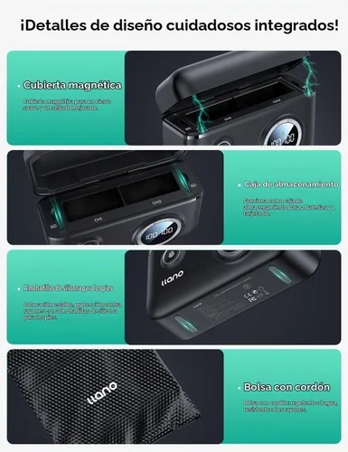 Vista 9 de llano NP-W126S - Paquete de 2 baterías de 1140 mAh y cargador rápido USB-C Negro