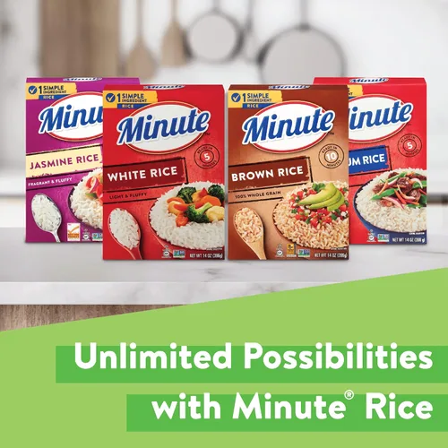 Vista 7 de Arroz blanco Minute, arroz blanco instantáneo para cenas rápidas, caja de 28 onzas