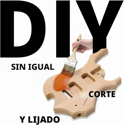 Vista 6 de Ktaxon Kit de guitarra eléctrica DIY con cuerpo de caoba, color de madera Color de madera de llama