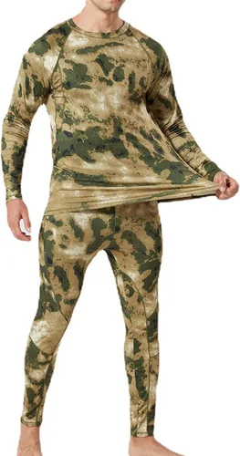 Vista 5 de Muscularfit Conjunto de 2 piezas para correr, fitness, compresión, manga larga, camuflaje, secado rápido, pantalones deportivos, gimnasio, yoga