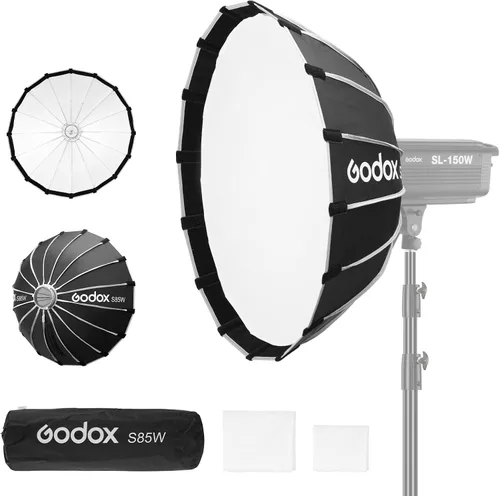 Vista 12 de Godox Softbox Godox S65W Bowens Mount Softbox White Inner 25.6 in/25.6 pulgadas con difusor y estuche de transporte, caja de luz duradera